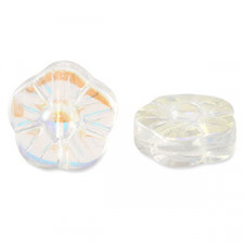 Glasperle 12mm Blume - Crystal ab